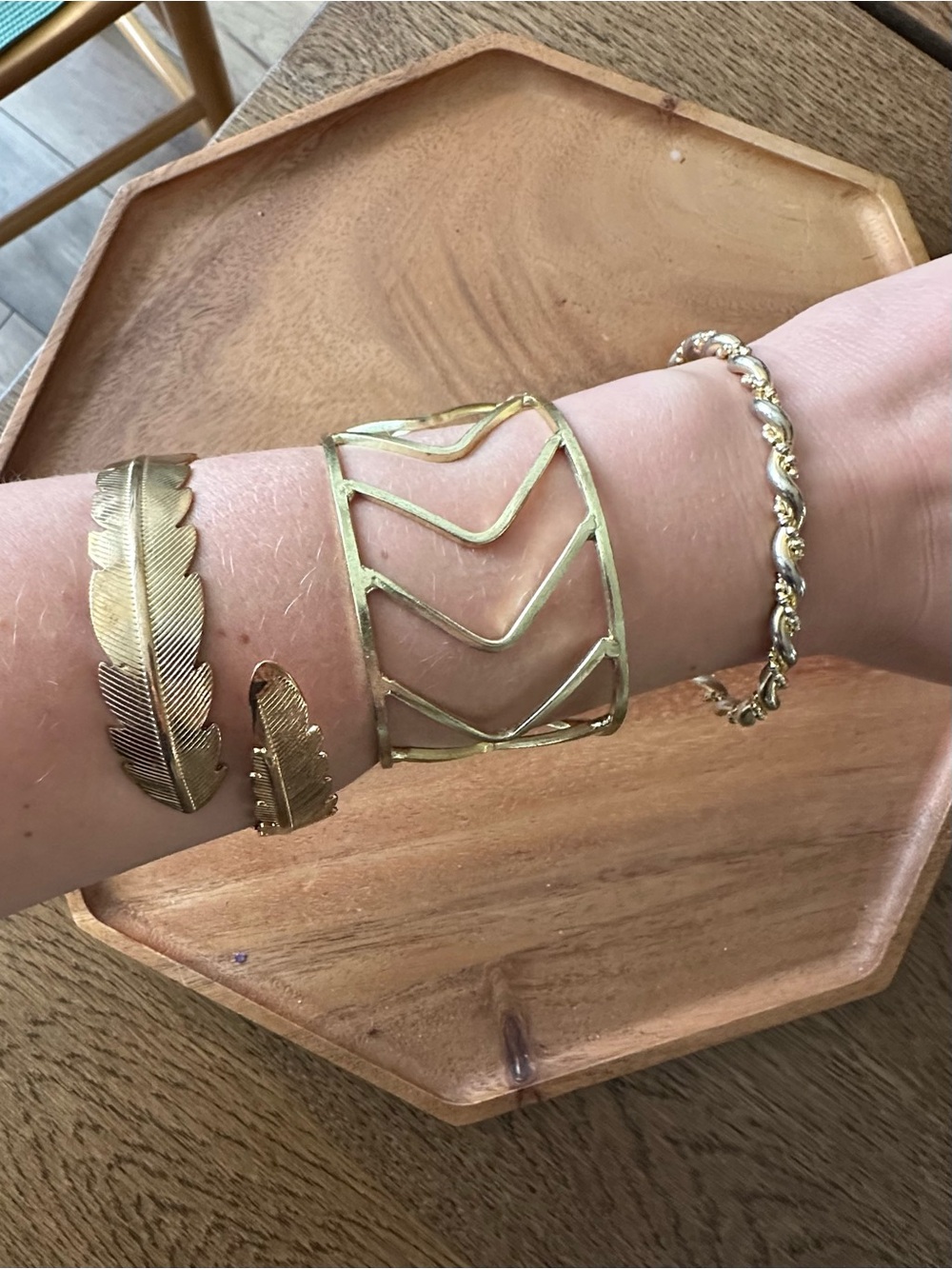 Collection of Vintage Adjustable Bracelets, Gold-Toned